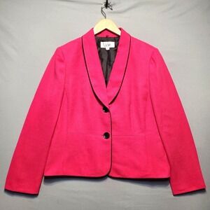 Le Suit Pink Blazer Womens 14 Barbiecore Power Suit Career Jacket Office Chic